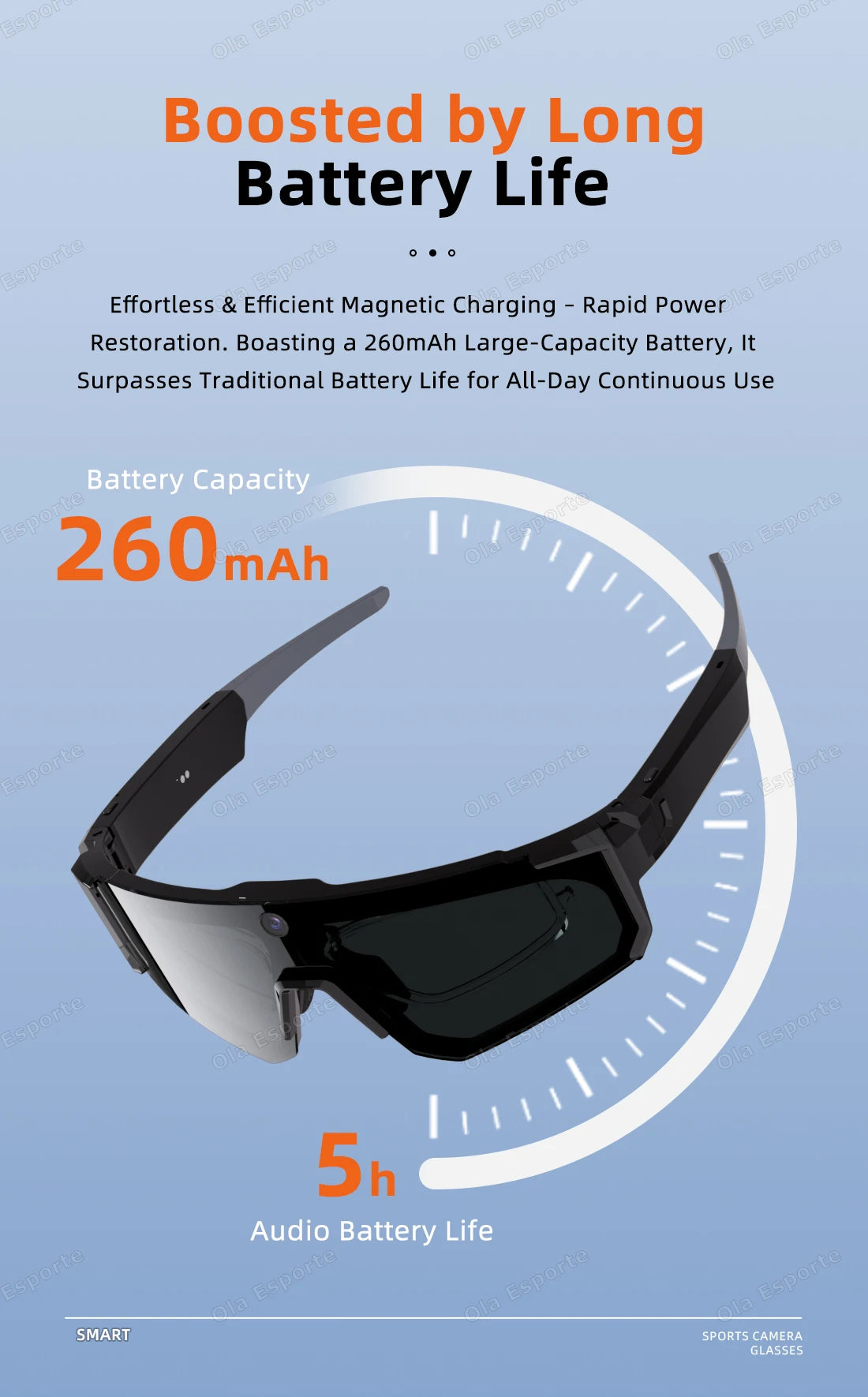 Ola Esporte AI Smart Cycling Glasses – 1080P Camera, UV400, Bluetooth 5.3 & AI Translation