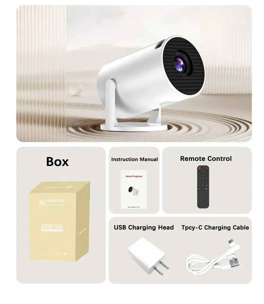 BKHK HY300 Mini Portable Projector – 1080P, 8000LM, 150”, Android, WiFi, Bluetooth