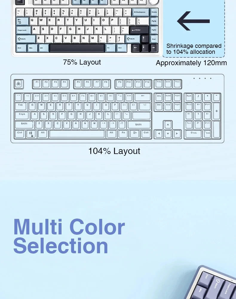 AULA F75 Mechanical Gaming Keyboard – 75%, Triple Mode, RGB, Hot-Swap, Gasket Mount