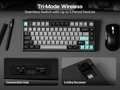 EPOMAKER TH80 V2 Mechanical Keyboard – 75%, Tri-Mode, 8000mAh, Gasket Mount, RGB