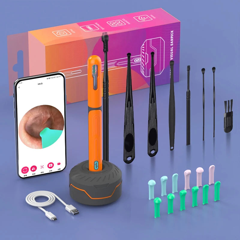 NATFIRE NK3 Pro Smart Visual Ear Cleaner – 1296P HD WiFi Otoscope Ear Wax Removal Kit