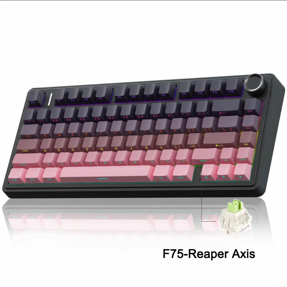 AULA F75 Mechanical Gaming Keyboard – 75%, Triple Mode, RGB, Hot-Swap, Gasket Mount