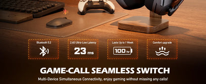 NUBWO G06 Wireless Gaming Headset – 2.4GHz + BT 5.3, 100H Battery, PS5/PS4/PC/Switch