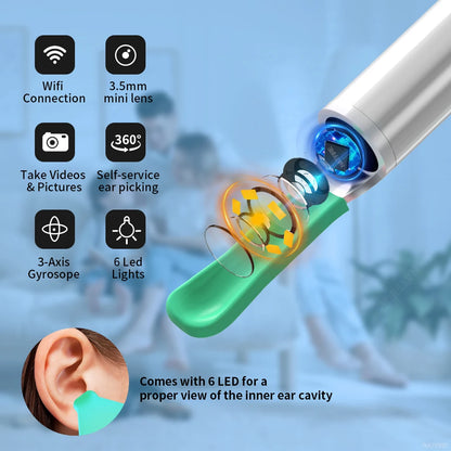 Wireless Ear Camera - HD Ear Wax Removal Tool with LED Light