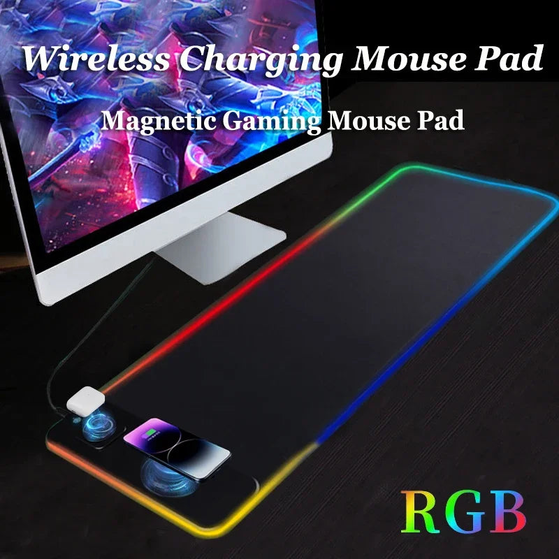 Luxuglow RGB Wireless Charging Mouse Pad – 15W, 800×300mm, 14 Lighting Modes