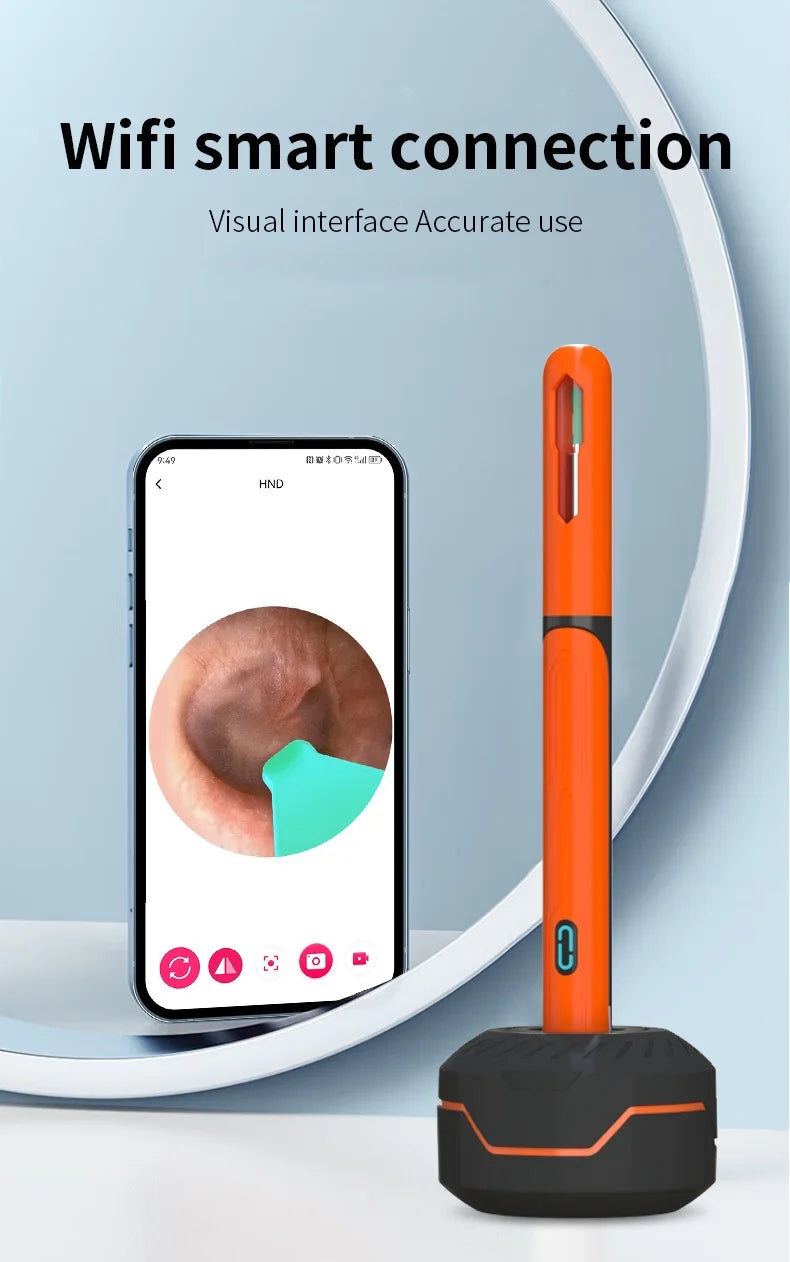NATFIRE NK3 Pro Smart Visual Ear Cleaner – 1296P HD WiFi Otoscope Ear Wax Removal Kit