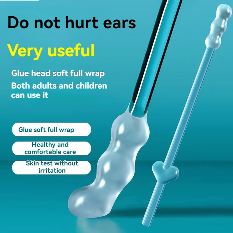 Silicone Sticky Ear Wax Remover – Disposable Adhesive Ear Picks for Kids & Adults, S/L Sizes (1 or 3 Pack)