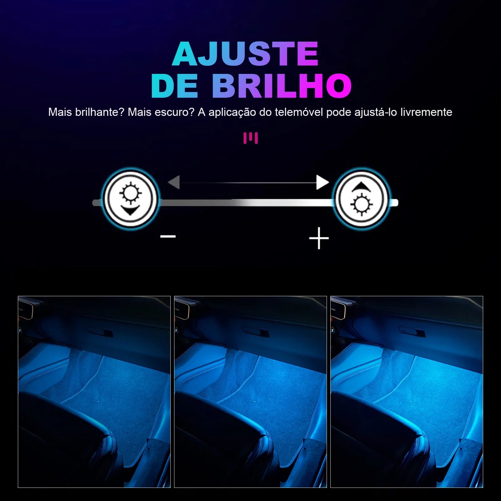 RGB LED Car Interior Ambient Light Strip – 16 Colors, Music Sync, IP65, 12V, USB/Cigarette