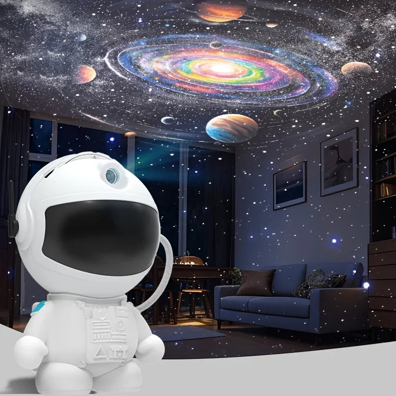 DBF Astronaut Galaxy Projector – 12 Films, 360° Rotation, 3 Brightness, USB