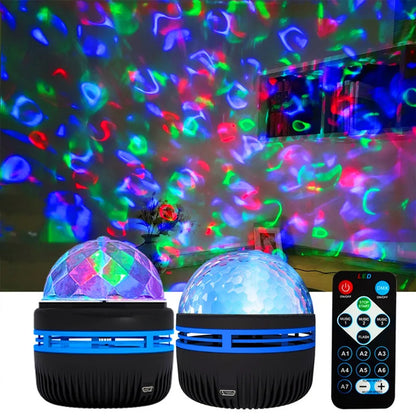 LED Water Ripple & Aurora Projector – 14 Effects, RGB, Remote Control, USB, 7 Colors
