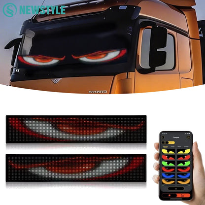 LED Devil Eye Car Display – Programmable RGB Matrix, Bluetooth App Control, IP65, 6 Sizes