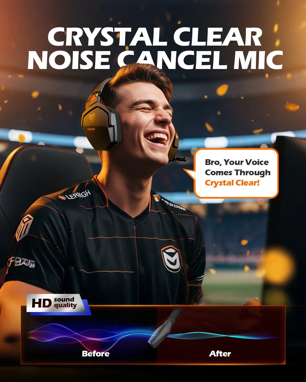 NUBWO G06 Wireless Gaming Headset – 2.4GHz + BT 5.3, 100H Battery, PS5/PS4/PC/Switch
