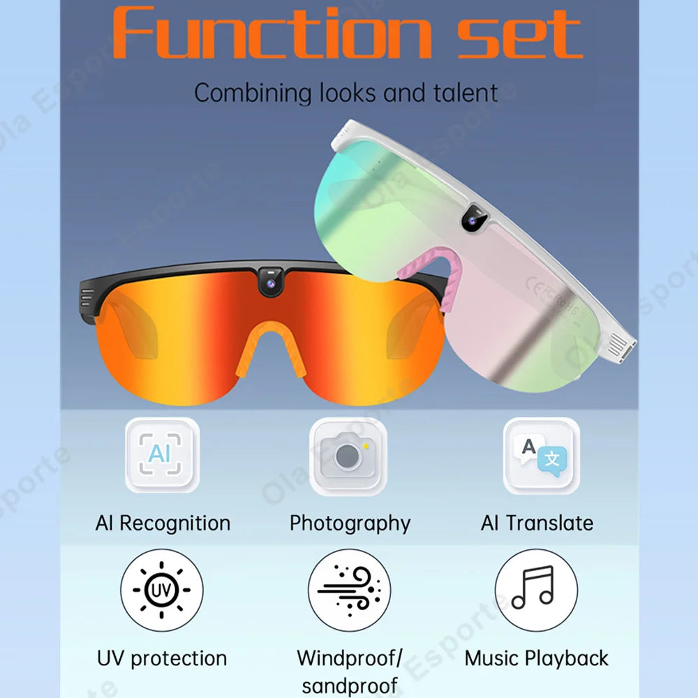 Ola Esporte AI Smart Cycling Glasses – 800MP Sony Camera, 1200P Video & Real-Time Translation Secondary image