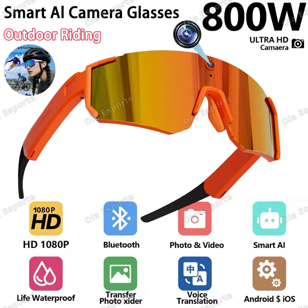 Ola Esporte AI Smart Cycling Glasses – 1080P Camera, UV400, Bluetooth 5.3 & AI Translation