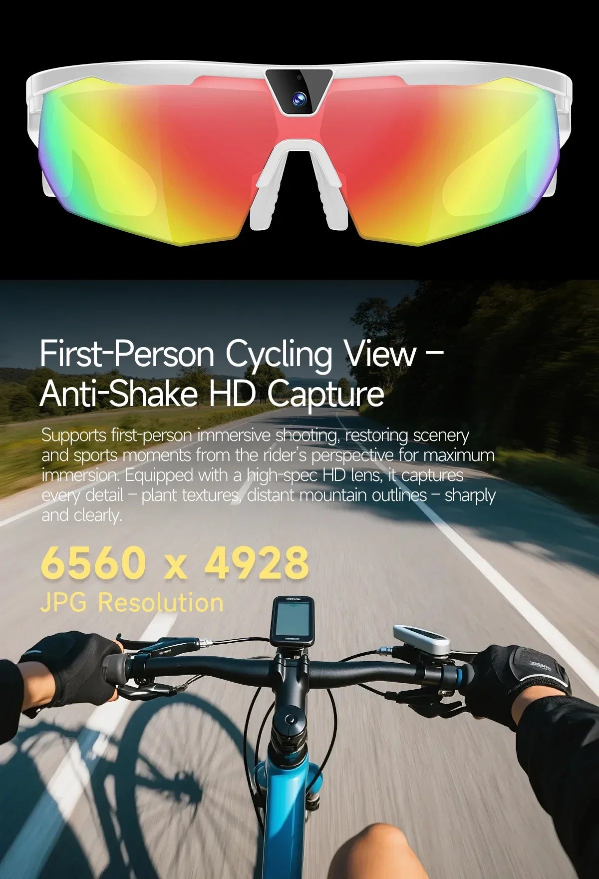 yaocx W640 AI Smart Sports Glasses – 32MP Camera, IP66, Bluetooth 5.3 & Real-Time Translation