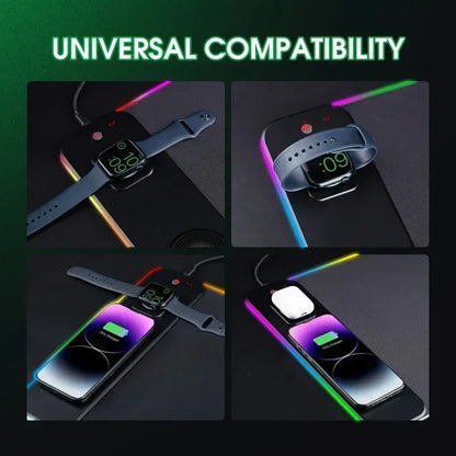 Luxuglow RGB Wireless Charging Mouse Pad – 15W, 800×300mm, 14 Lighting Modes