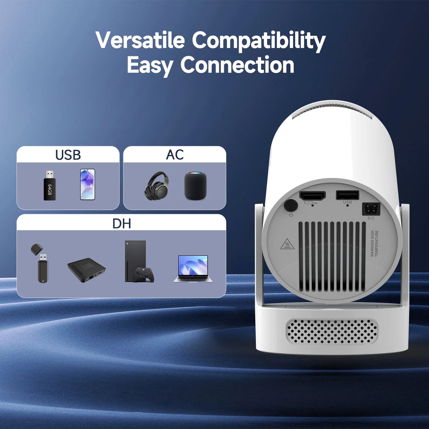 Magcubic HY300 Pro+ Mini Projector – 290 ANSI, Android 14, WiFi 6, 8K, BT 5.4