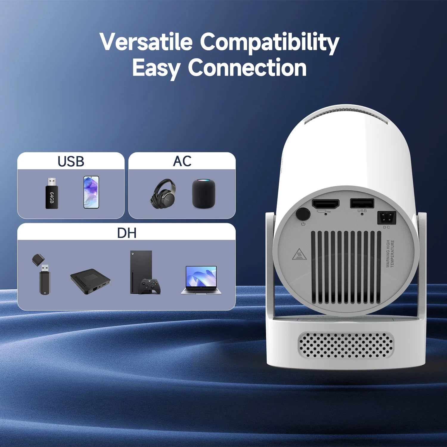 Magcubic HY300 Pro+ Mini Projector – 290 ANSI, Android 14, WiFi 6, 8K, BT 5.4