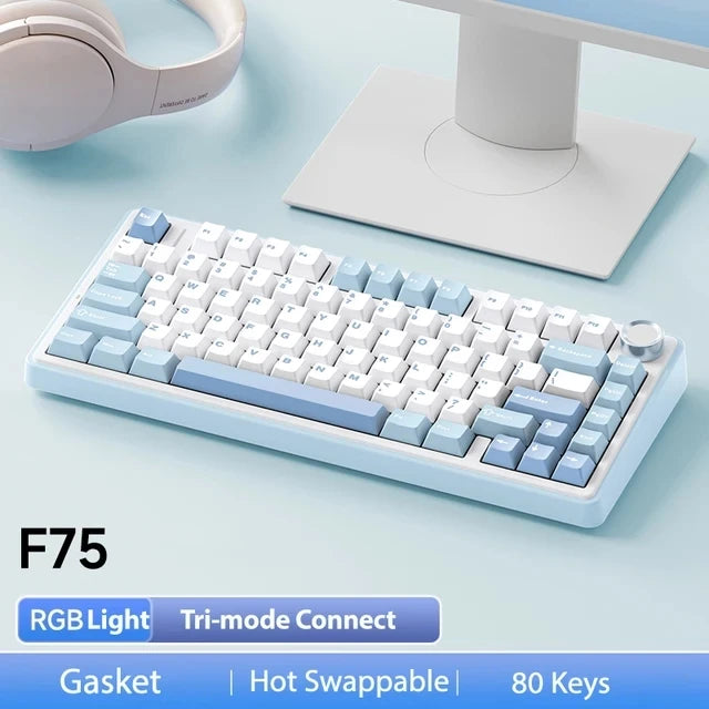 AULA F75 Mechanical Gaming Keyboard – 75%, Triple Mode, RGB, Hot-Swap, Gasket Mount