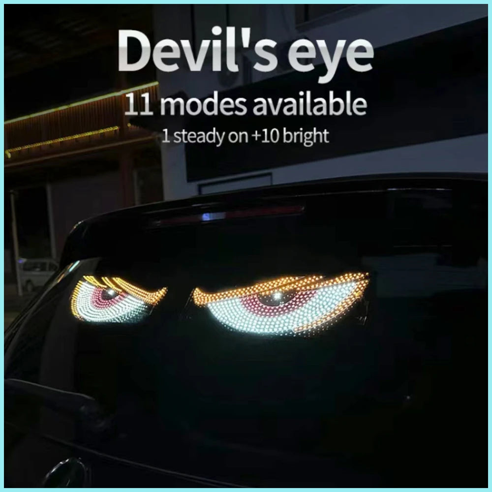 Car Dynamic Eye LED Lights – Flexible Rear Window Display, 12V, 4 Colors