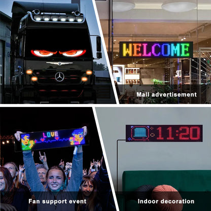 LED Devil Eye Car Display – Programmable RGB Matrix, Bluetooth App Control, IP65, 6 Sizes