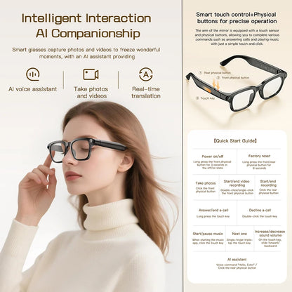 AI Smart Glasses M08 – HD Camera, Translation & Voice Assistant