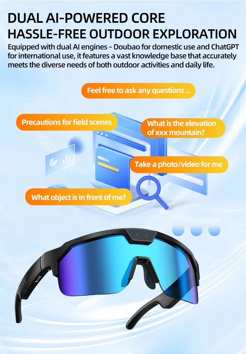 GUHUAVMI Q01 AI Smart Glasses – Dual Camera, 4K Video, Stereo Audio & Real-Time Translation
