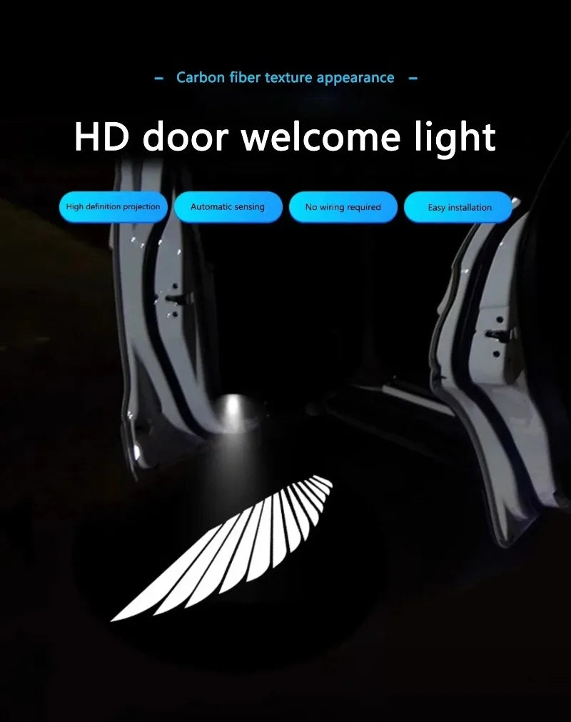 Wireless HD Laser Car Door Projector – Auto Sensor, No Wiring, Battery Powered, 2/4pcs