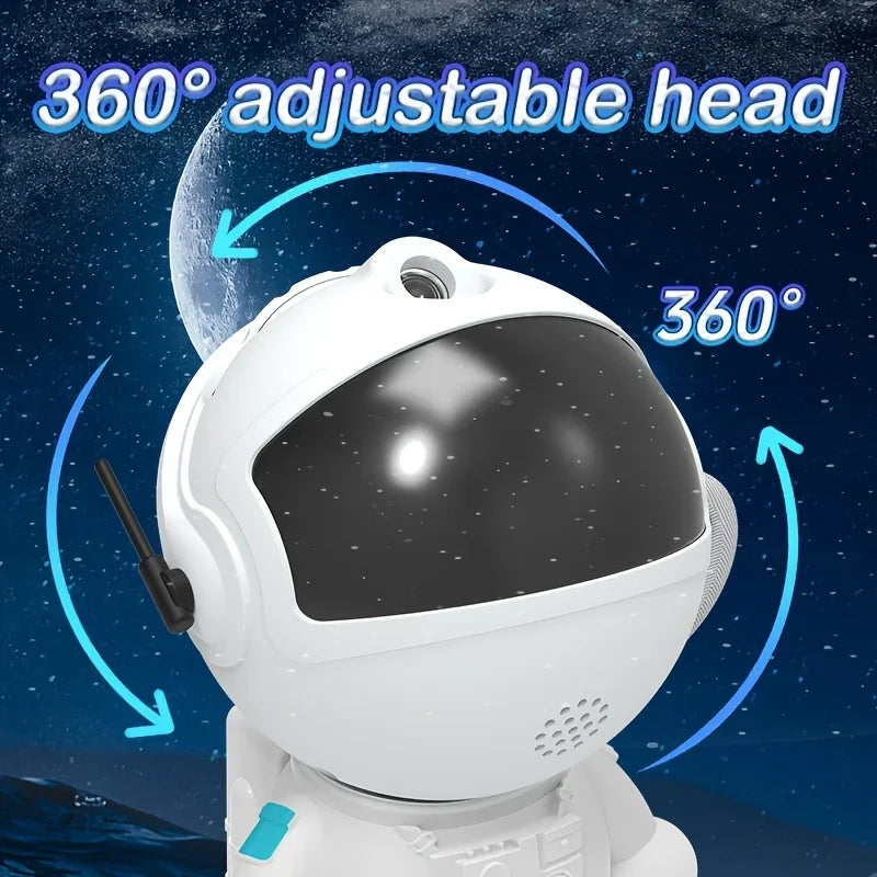 DBF Astronaut Galaxy Projector – 12 Films, 360° Rotation, 3 Brightness, USB