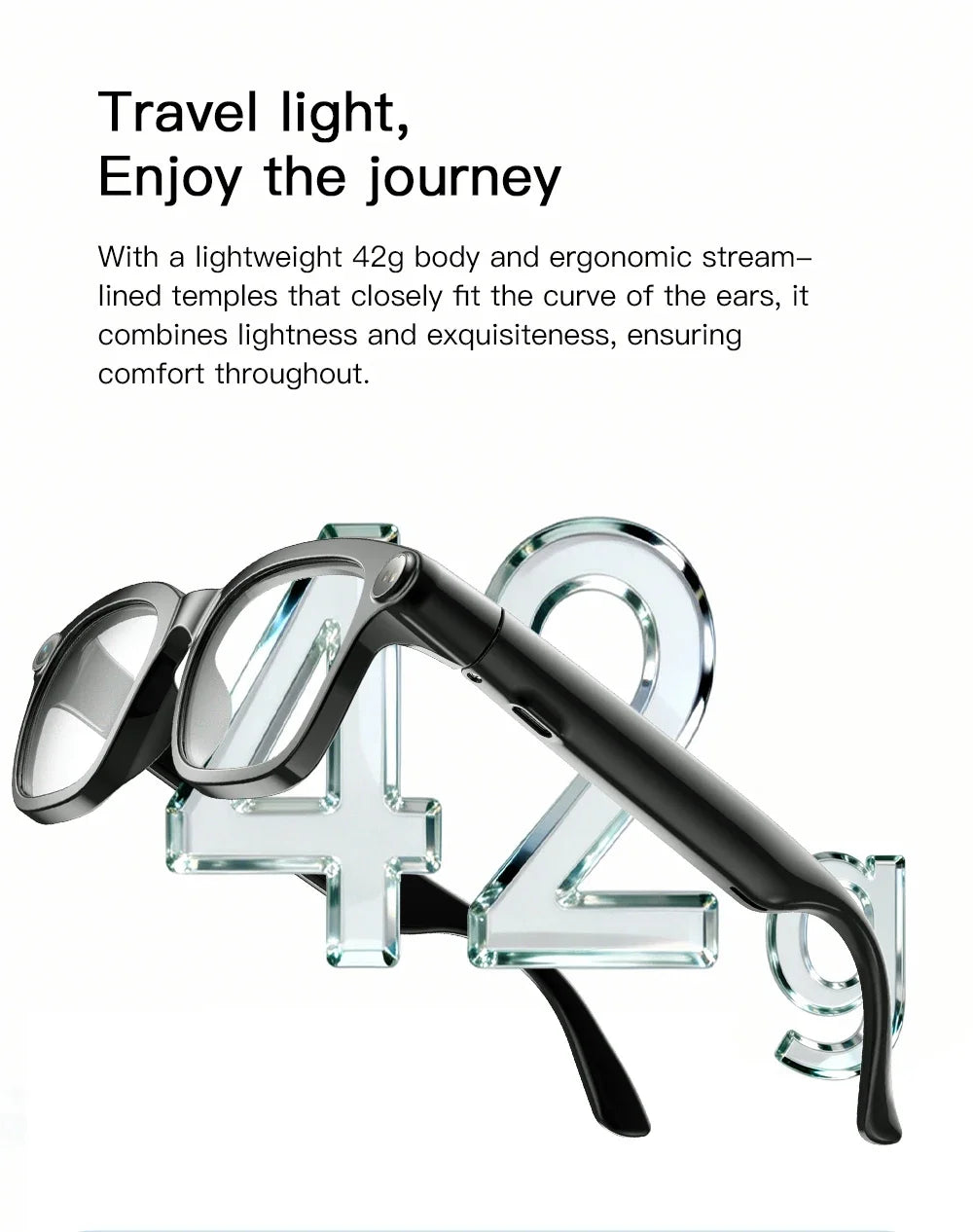 AI Smart Glasses M08 – HD Camera, Translation & Voice Assistant