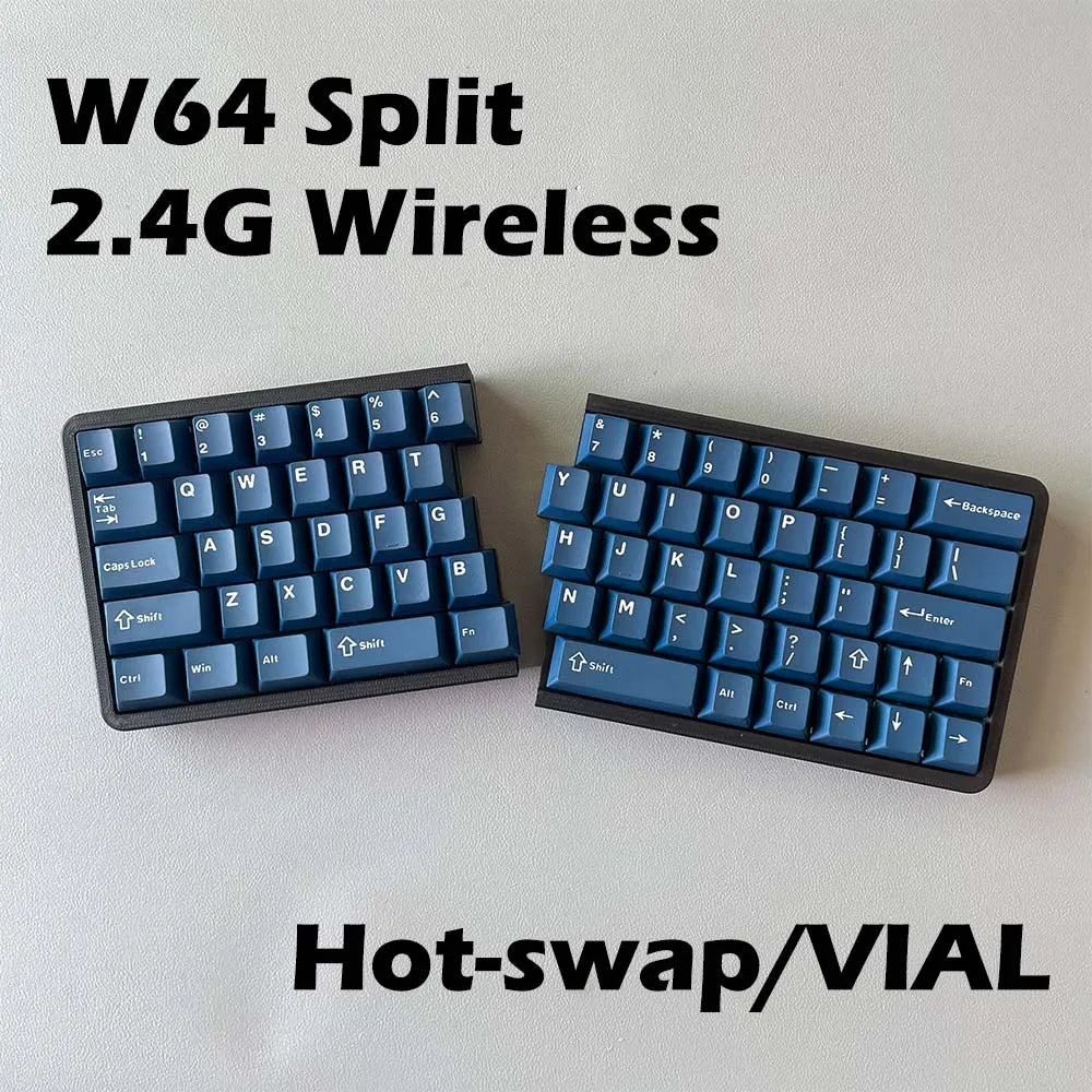 SZRKBD W64 Split Ergonomic Mechanical Keyboard – 2.4G Wireless, Hot-Swap, VIAL Main image