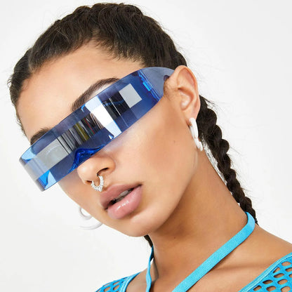 RMM Futuristic Narrow Visor Sunglasses – Mirror Lens, Unisex, 13 Color Options