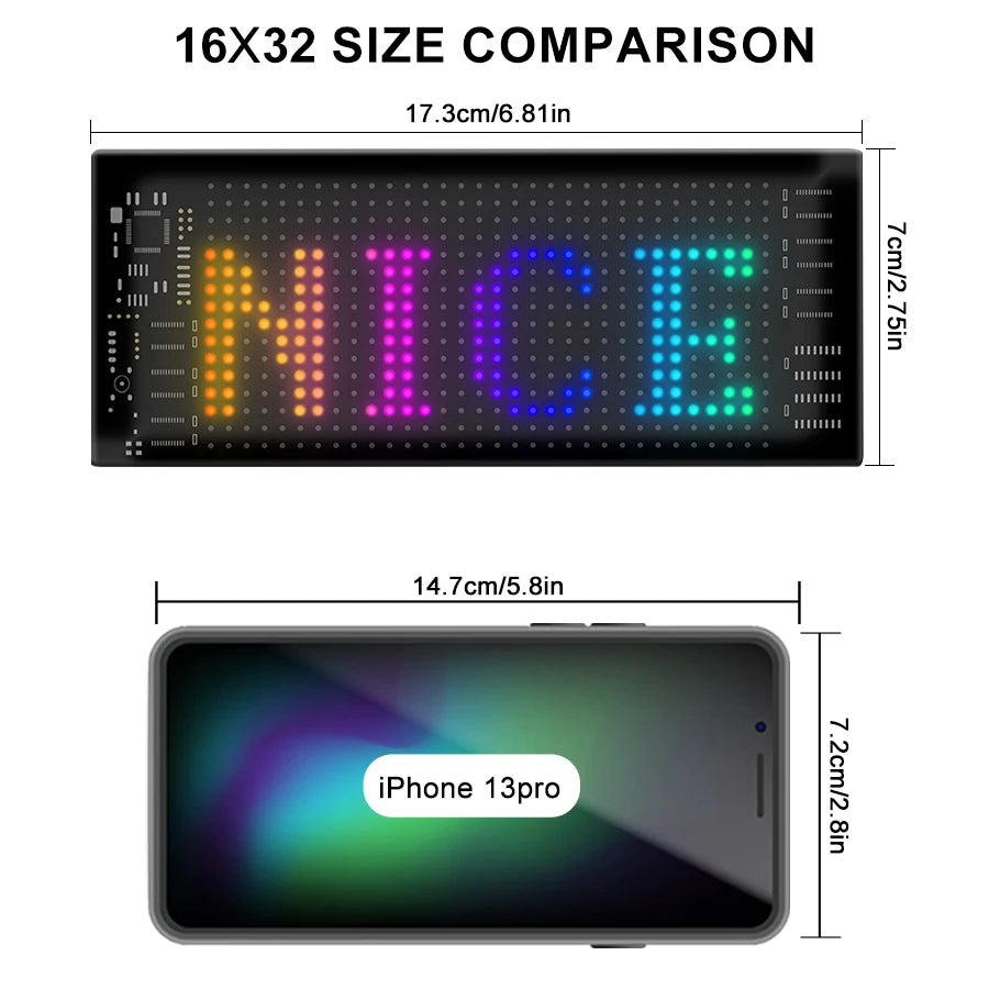 LED Devil Eye Car Display – Programmable RGB Matrix, Bluetooth App Control, IP65, 6 Sizes