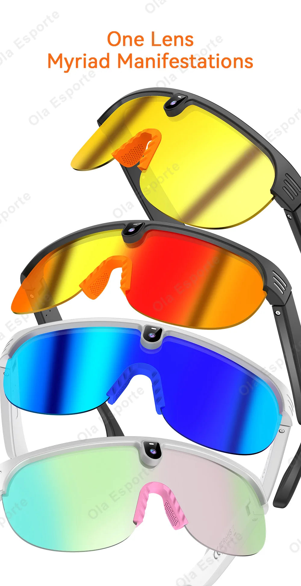 Ola Esporte AI Smart Cycling Glasses – 800MP Sony Camera, 1200P Video & Real-Time Translation
