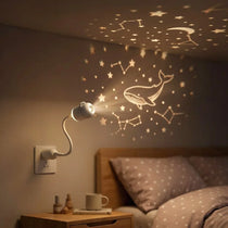 Dual-Mode Mini Galaxy Projector – Night Light + Starry Sky, Warm Atmosphere, Up to 24 Slides