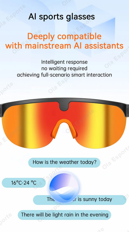 Ola Esporte AI Smart Cycling Glasses – 800MP Sony Camera, 1200P Video & Real-Time Translation
