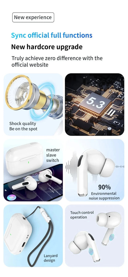 For Air pro5 Wireless Bluetooth Earphone Headset TWS Max With case Earbuds Noise Cancelling Headset For iPhone Android Headphone