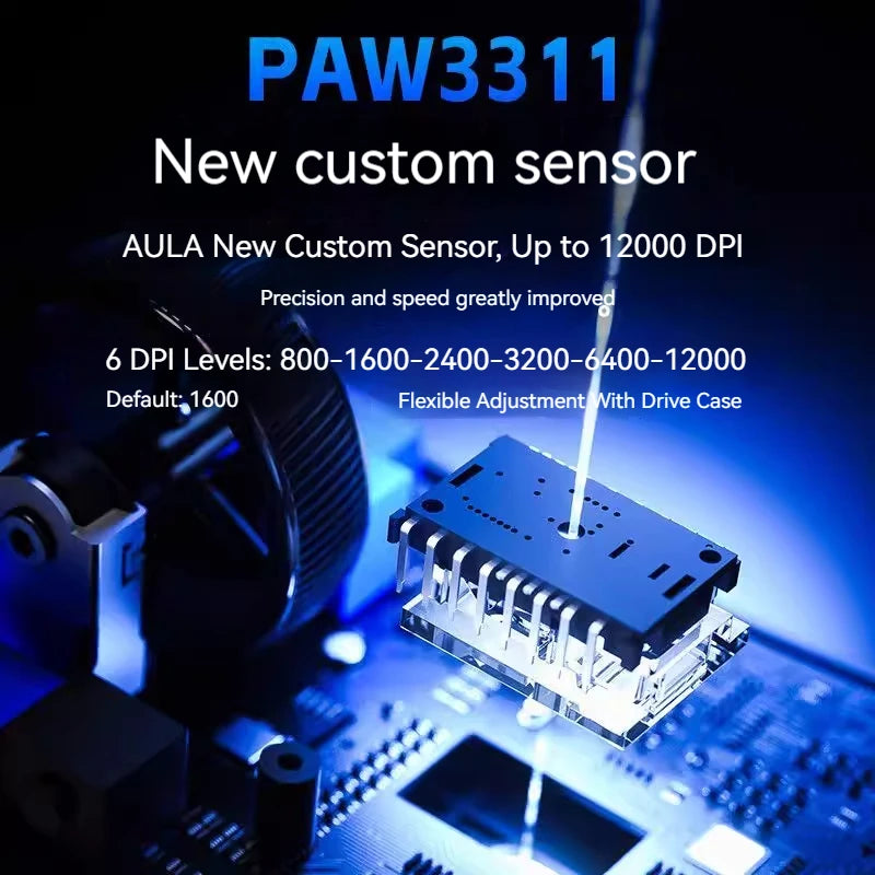 AULA SC620 Wireless Gaming Mouse – PAW3311, Tri-Mode, 12800 DPI, Hollow Design