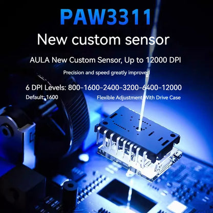 AULA SC620 Wireless Gaming Mouse – PAW3311, Tri-Mode, 12800 DPI, Hollow Design