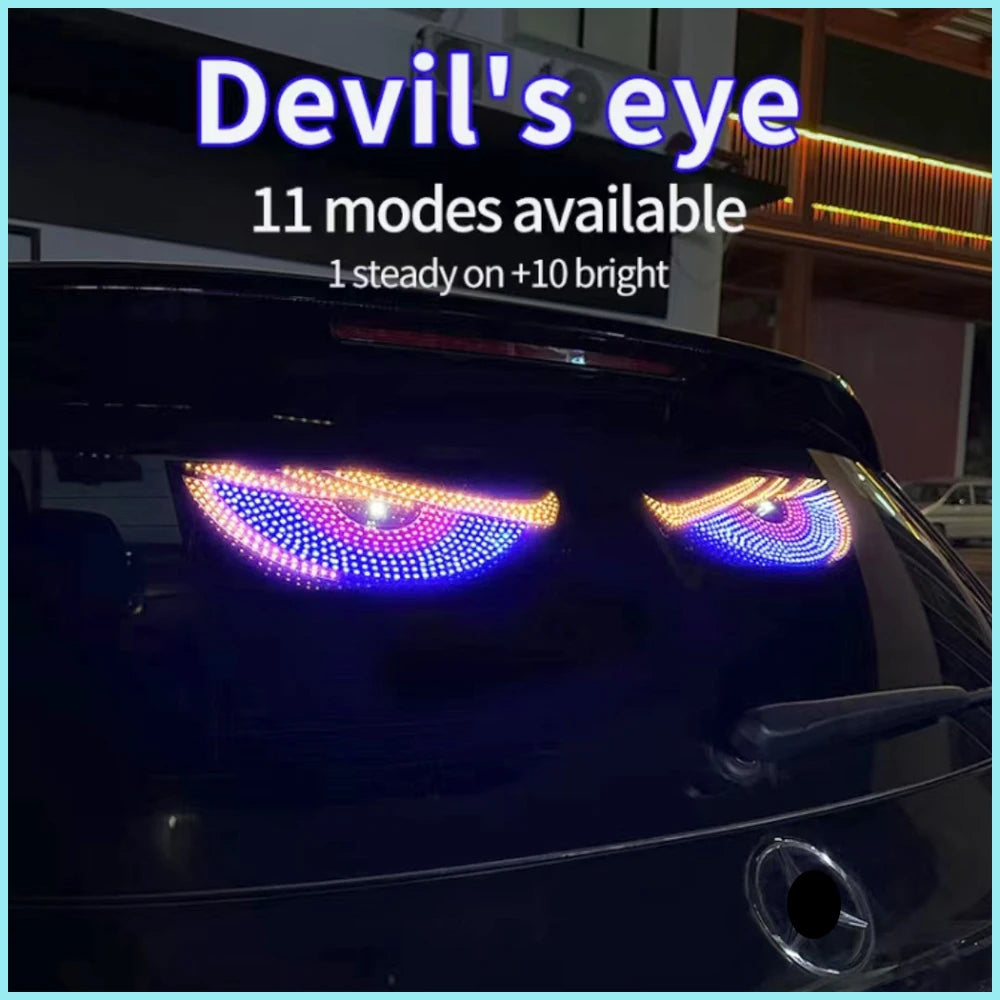 Car Dynamic Eye LED Lights – Flexible Rear Window Display, 12V, 4 Colors