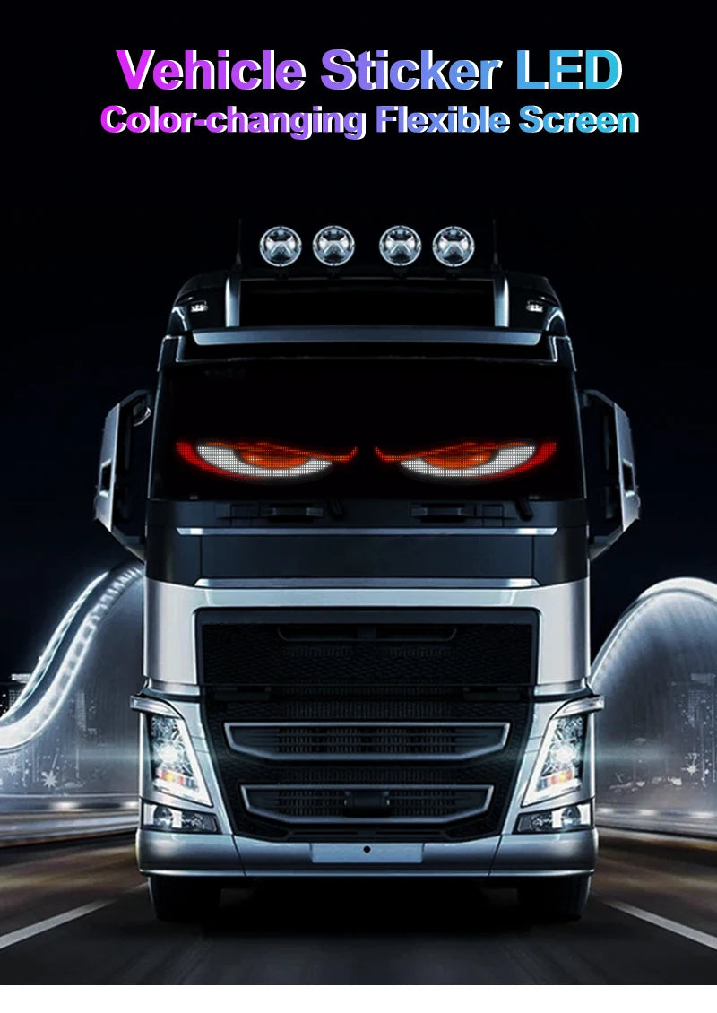 LED Devil Eye Car Display – Programmable RGB Matrix, Bluetooth App Control, IP65, 6 Sizes