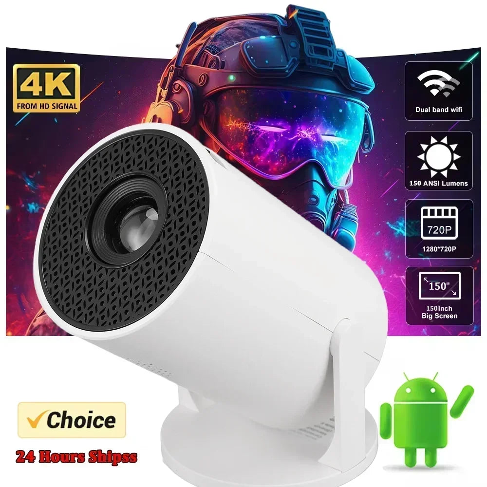 BKHK HY300 Mini Portable Projector – 1080P, 8000LM, 150”, Android, WiFi, Bluetooth