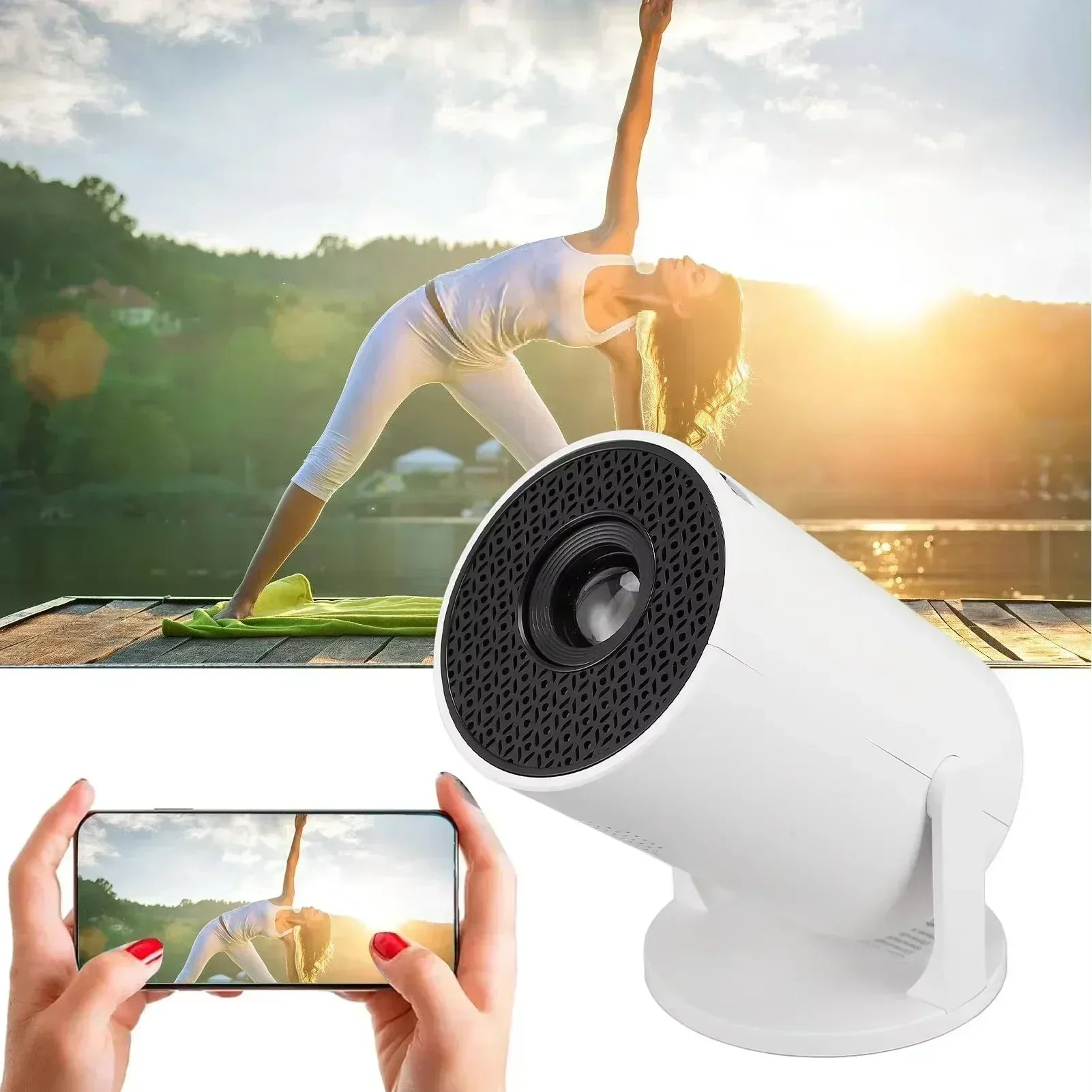 BKHK HY300 Mini Portable Projector – 1080P, 8000LM, 150”, Android, WiFi, Bluetooth