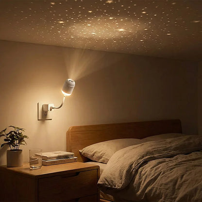 Dual-Mode Mini Galaxy Projector – Night Light + Starry Sky, Warm Atmosphere, Up to 24 Slides