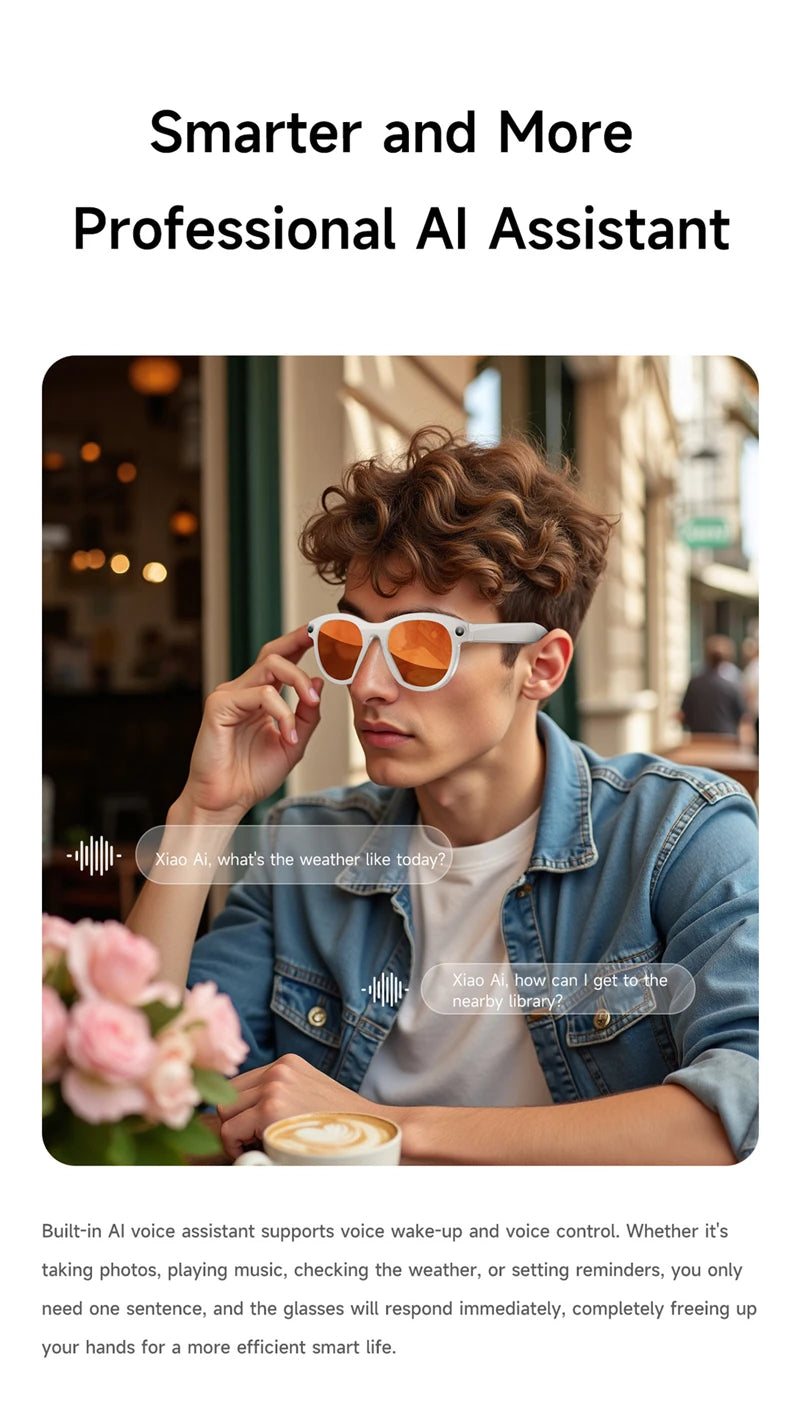 Lenovo AI Smart Glasses M88 – 8K Camera, ChatGPT, Translation & Bluetooth 5.3